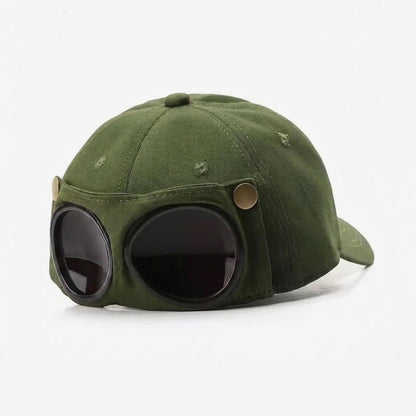 Capgoggle | Unisex Baseball Cap Aviator Hat with Goggles