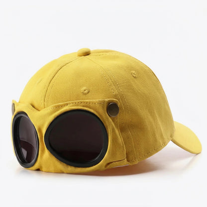 Capgoggle | Unisex Baseball Cap Aviator Hat with Goggles